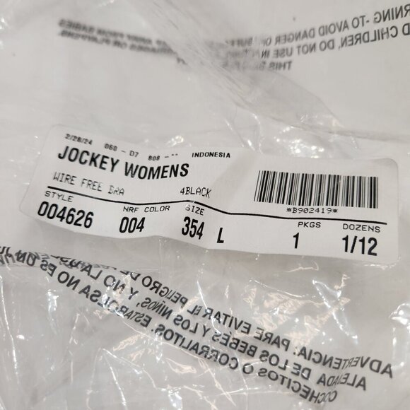 Jockey Wire Free Bra Size Large Black NWT - Picture 7 of 7
